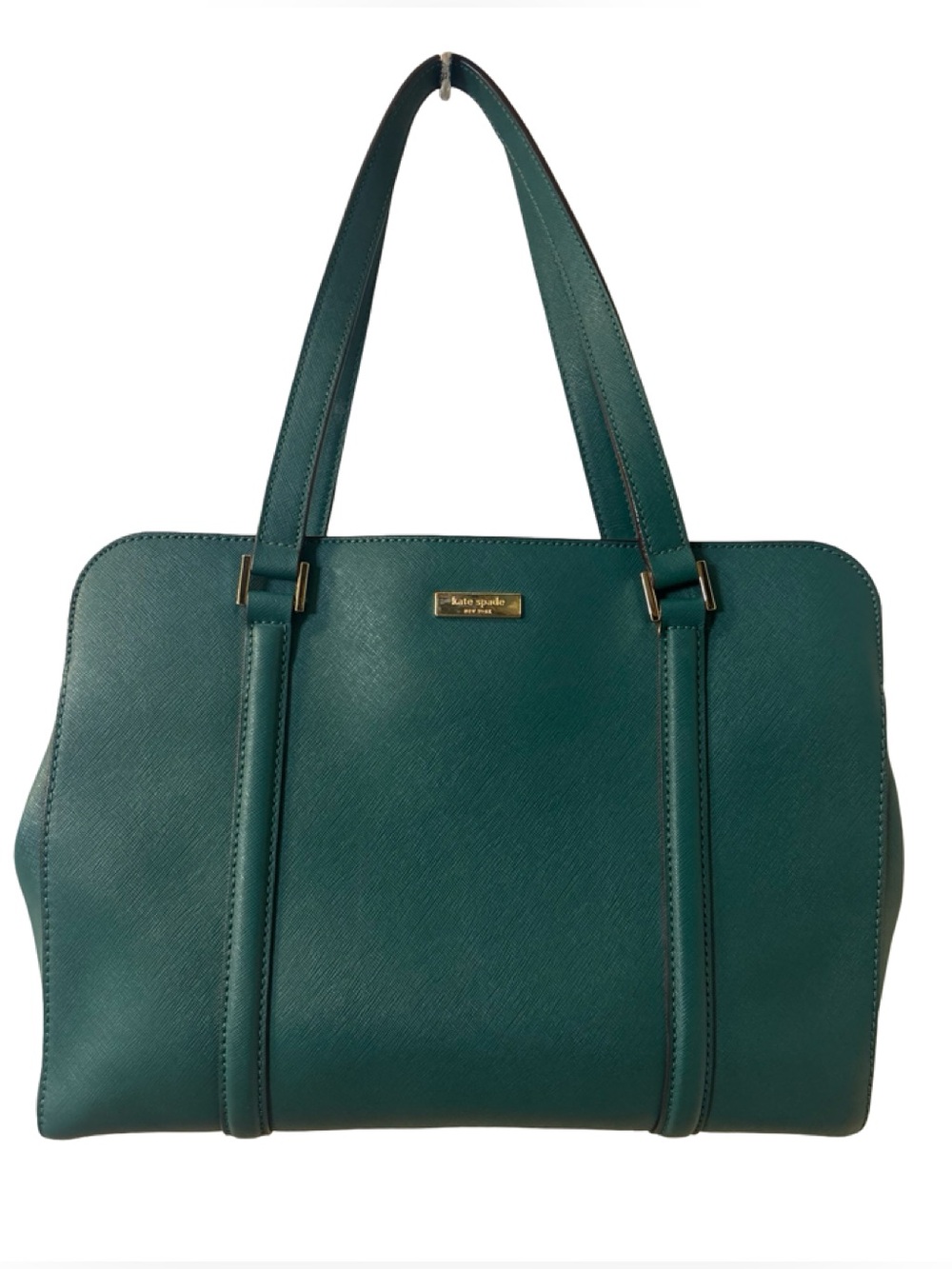 kate spade Teal Structured Newbury Lane Shoulder Bag with Gold Hardware